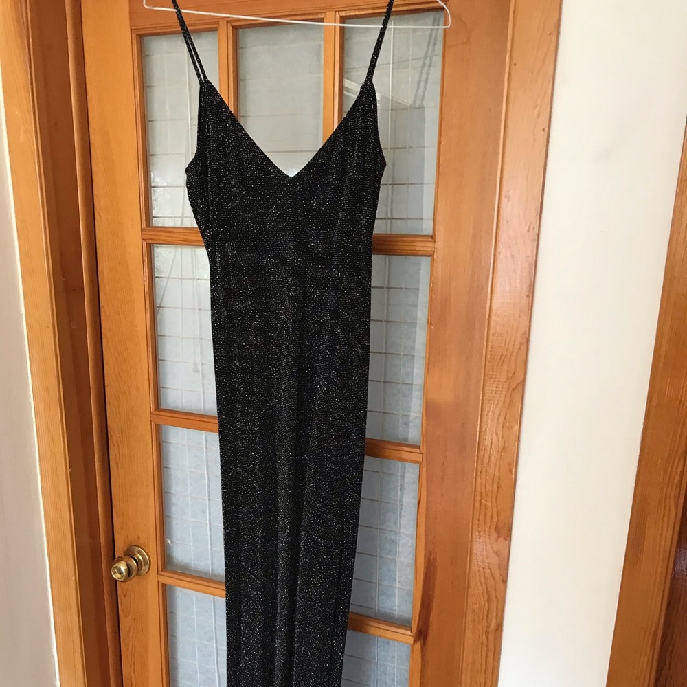 Long shinny evening dress strechy